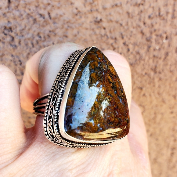 New Moroccan Seam Agate 925 Silver Ring. - Picture 7 of 16